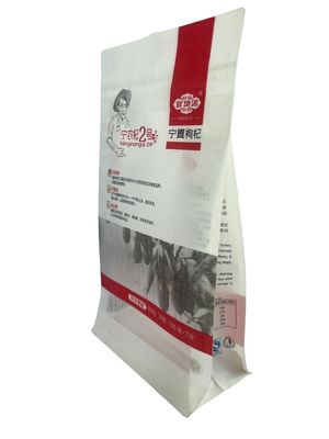 Sacoche de papier blanc pour le riz avec fermeture à glissière