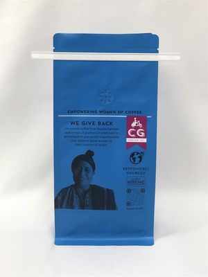 fond plat de Matt de poche d'emballage du café 12OZ imprimé avec le lien de bidon
