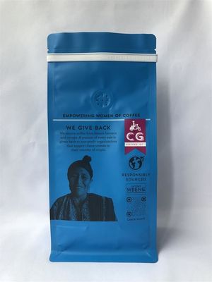 fond plat de Matt de poche d'emballage du café 12OZ imprimé avec le lien de bidon