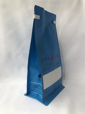 fond plat de Matt de poche d'emballage du café 12OZ imprimé avec le lien de bidon