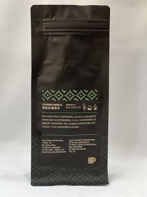 Sac de café en papier kraft d'impression mate à fond carré avec valve