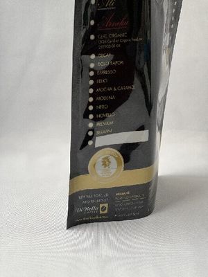 Sacs de café rescellables de sachets de café écologiques noirs d'OIN avec la valve