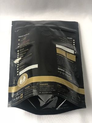 Sacs de café rescellables de sachets de café écologiques noirs d'OIN avec la valve