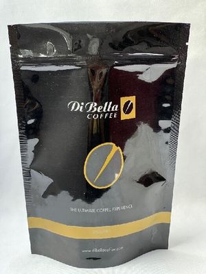 Sacs de café rescellables de sachets de café écologiques noirs d'OIN avec la valve