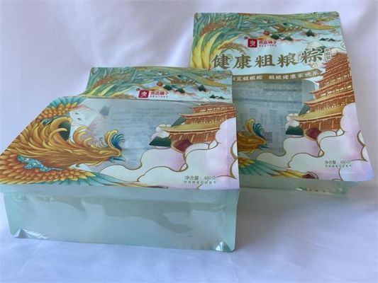 La nourriture claire de fond plat de fenêtre met en sac la coutume libre 480g en métal imprimée
