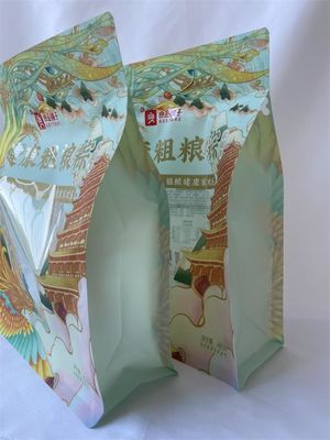 La nourriture claire de fond plat de fenêtre met en sac la coutume libre 480g en métal imprimée