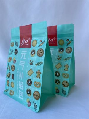 Logo fait sur commande imprimé de sachets en plastique de fond plat de Mylar pour le casse-croûte