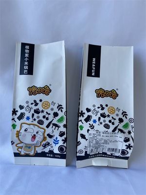 Plastique blanc de sachets de papier d'emballage de gousset latéral d'OIN stratifié écologique