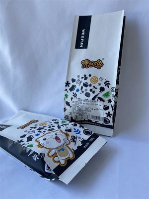 Plastique blanc de sachets de papier d'emballage de gousset latéral d'OIN stratifié écologique
