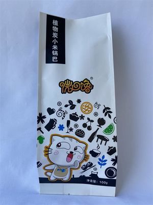 Plastique blanc de sachets de papier d'emballage de gousset latéral d'OIN stratifié écologique