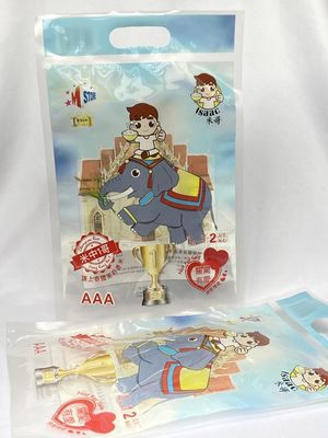 impression faite sur commande en plastique de sac d'emballage du riz 2kg avec le trou de poignée