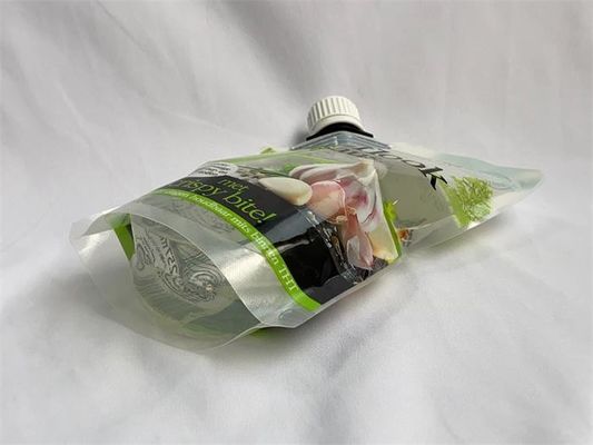 Coutume en plastique claire de poche d'emballage de bec imprimée avec le chapeau latéral de gousset