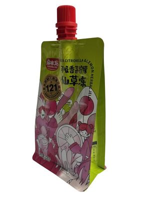 258g a imprimé la stérilisation Juice Packaging Pouch de poche de bec de fond plat de cornue