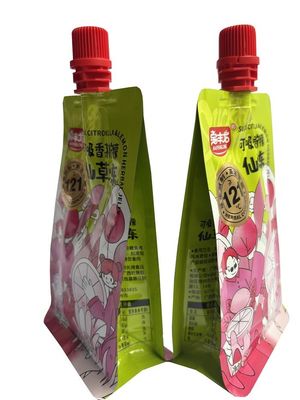 258g a imprimé la stérilisation Juice Packaging Pouch de poche de bec de fond plat de cornue