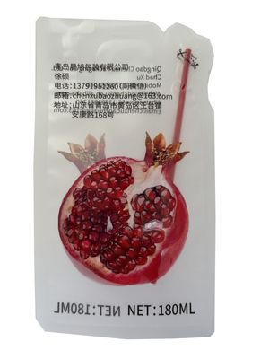 180 ml Sac imprimé en forme libre à trois côtés pour les aliments liquides avec paille