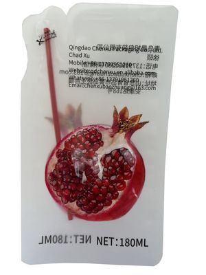 180 ml Sac imprimé en forme libre à trois côtés pour les aliments liquides avec paille