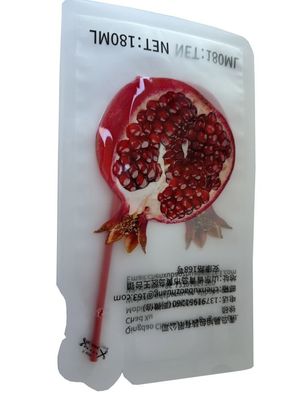 180 ml Sac imprimé en forme libre à trois côtés pour les aliments liquides avec paille