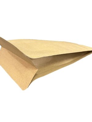 Poche d'emballage de papier kraft pour le café, étanchéité thermique, fond plat avec vanne