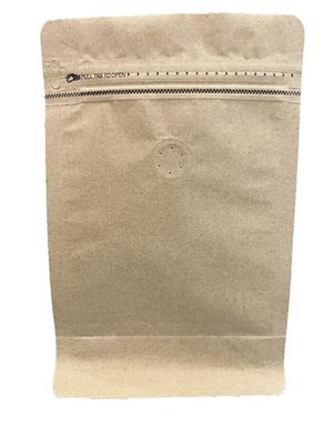 Poche d'emballage de papier kraft pour le café, étanchéité thermique, fond plat avec vanne