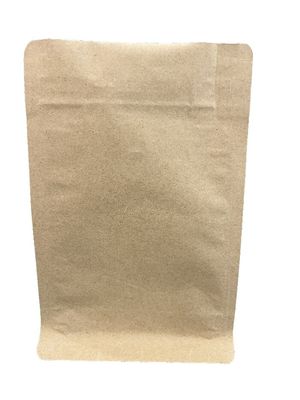Poche d'emballage de papier kraft pour le café, étanchéité thermique, fond plat avec vanne