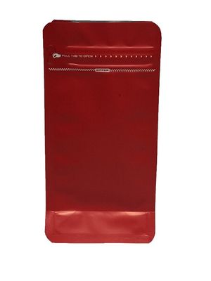 100 g de sac d'emballage de café à fond plat métallisé avec soupape et fermeture à glissière