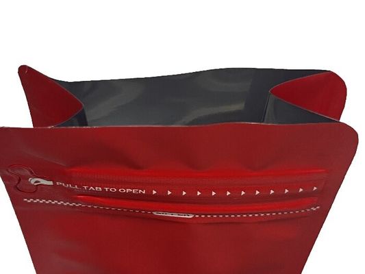 100 g de sac d'emballage de café à fond plat métallisé avec soupape et fermeture à glissière