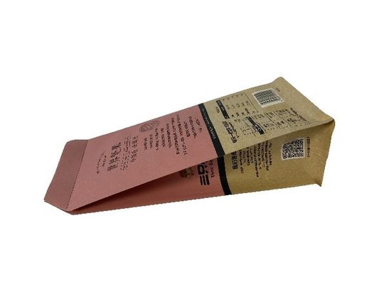 Sacs d'emballage alimentaire à fond plat en papier avec des couleurs personnalisées pour les noix