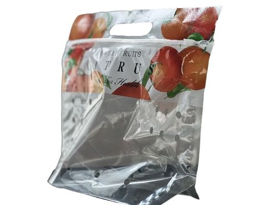 Emballage alimentaire personnalisé Sac fermeture à glissière debout pour les fruits avec trou de perforation