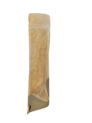 Sacoche d'emballage en papier kraft personnalisable avec fermeture à glissière et fenêtre