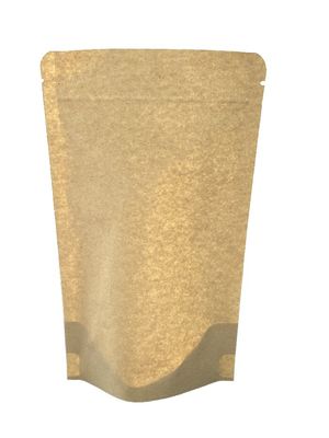 Sacoche d'emballage en papier kraft personnalisable avec fermeture à glissière et fenêtre