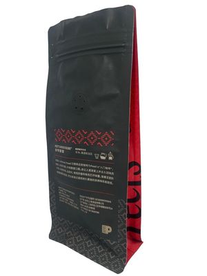 Sacs à café à fond plat personnalisables avec fermeture à glissière à sens unique