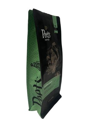 Sacoche à café laminée en papier métallisé d'une capacité de 100 g à 1 kg