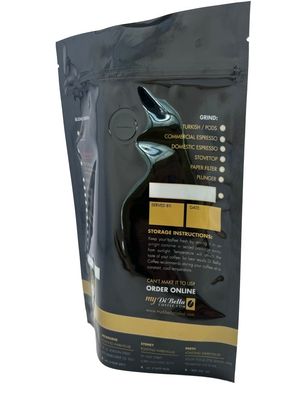 Sac d'emballage de café imprimé sur mesure avec fermeture à glissière et soupape