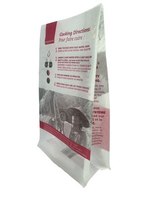 Couleurs CMYK Kraft Stand Up Pair Sacs d'emballage avec fenêtre et fermeture à glissière