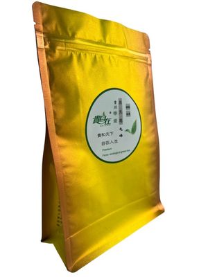 Sac d'emballage à fermeture à glissière re-fermable avec une surface dorée