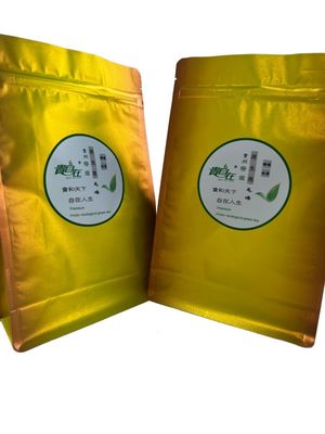 Sac d'emballage à fermeture à glissière re-fermable avec une surface dorée