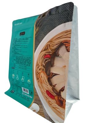 Sacoche à fond plat avec fermeture à glissière imprimée sur mesure PET / VMPET / PE