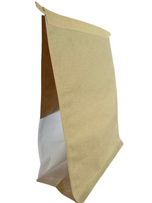 Papeterie brune à faible odeur Sacoche à fond plat avec fenêtre et cravate sur mesure