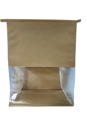 Papeterie brune à faible odeur Sacoche à fond plat avec fenêtre et cravate sur mesure