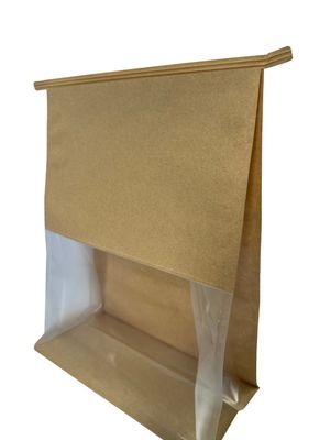 Papeterie brune à faible odeur Sacoche à fond plat avec fenêtre et cravate sur mesure